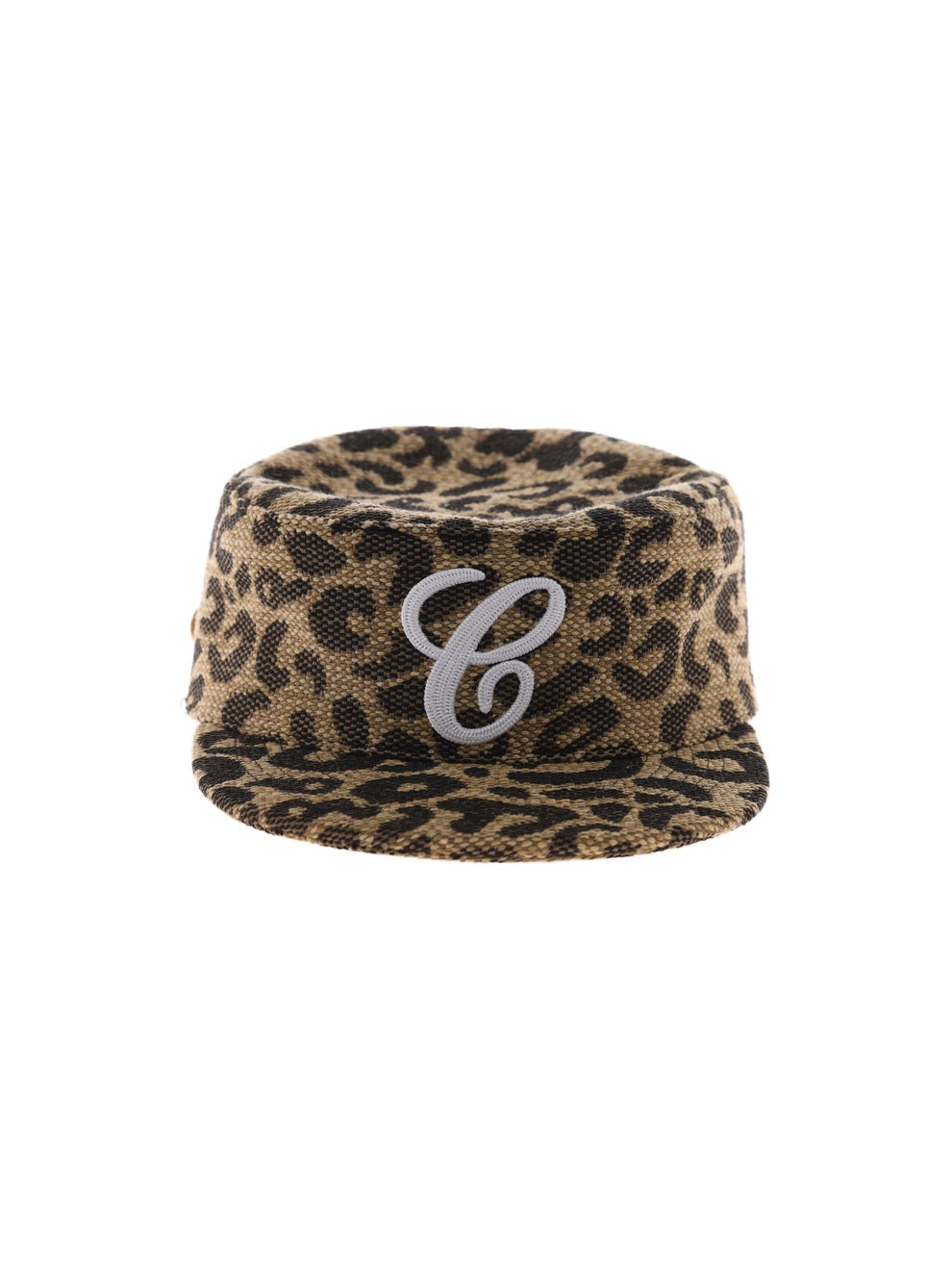 Weave Leopard Print Brimmed Baseball Cap (Pillbox Cap) 