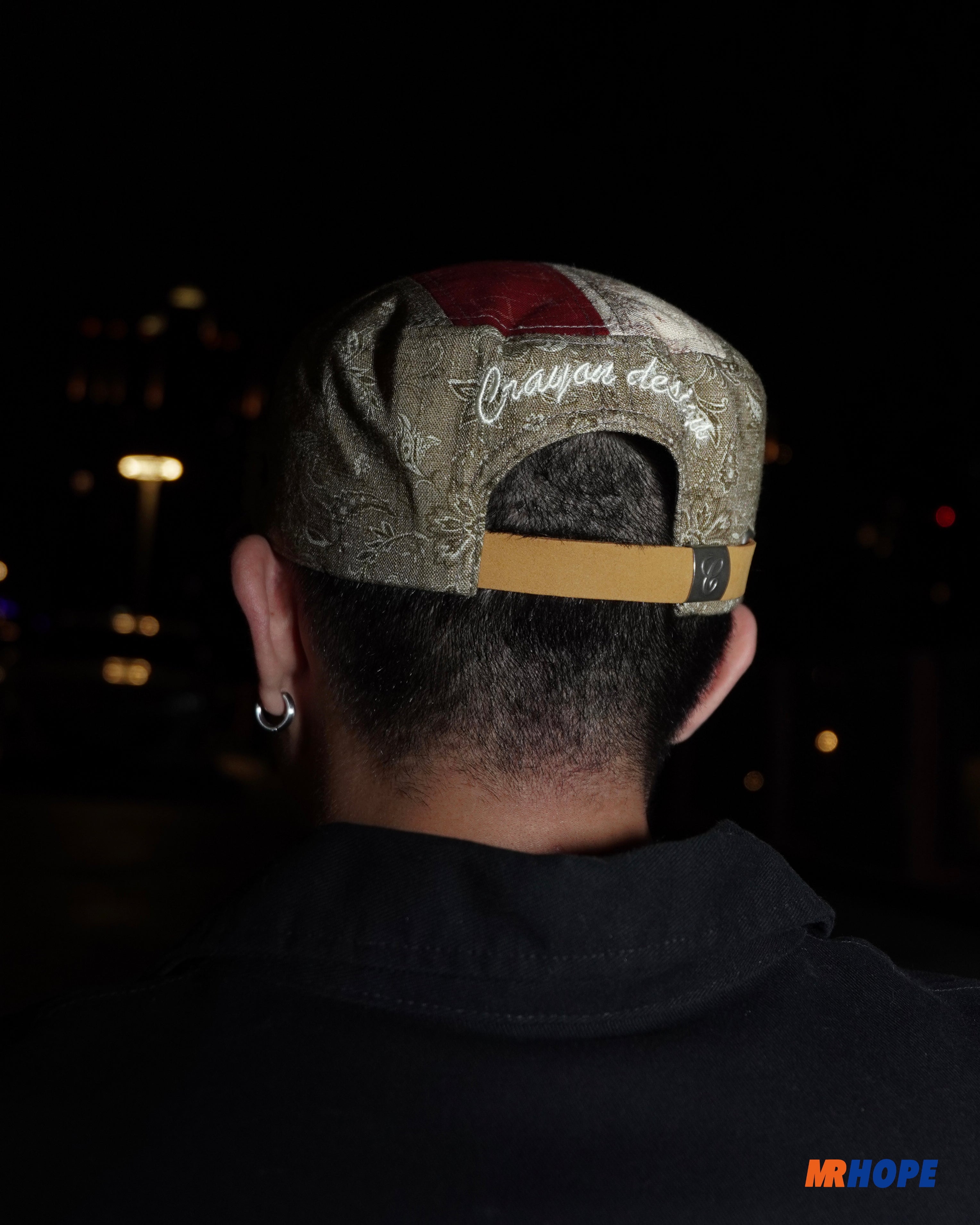 Vintage Patchwork Flat Top Baseball Cap (Pillbox Cap)