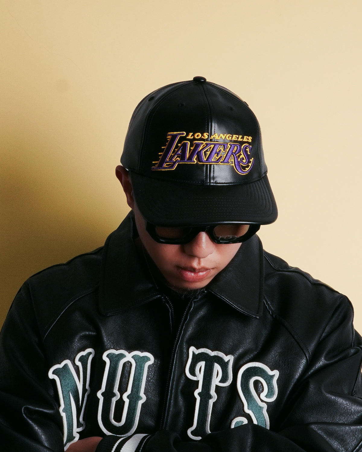 Los Angeles Lakers Retro Leather Snapback