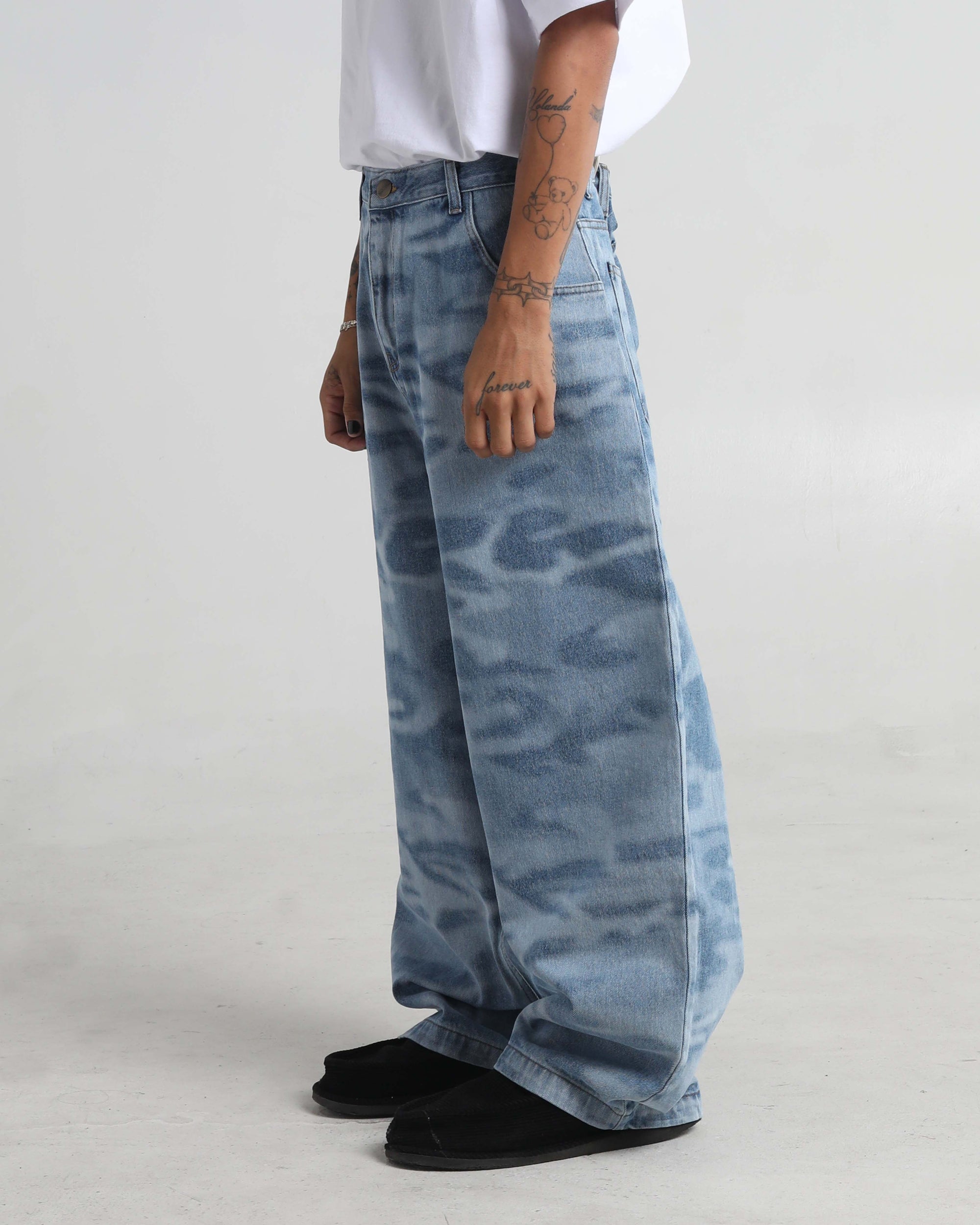 Balloon Denim Pants-CAMO