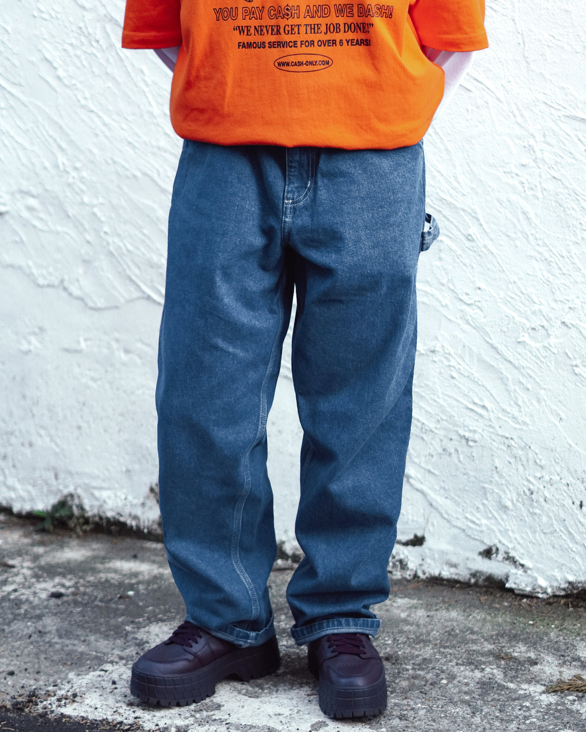 Single Knee Heart Label Pant