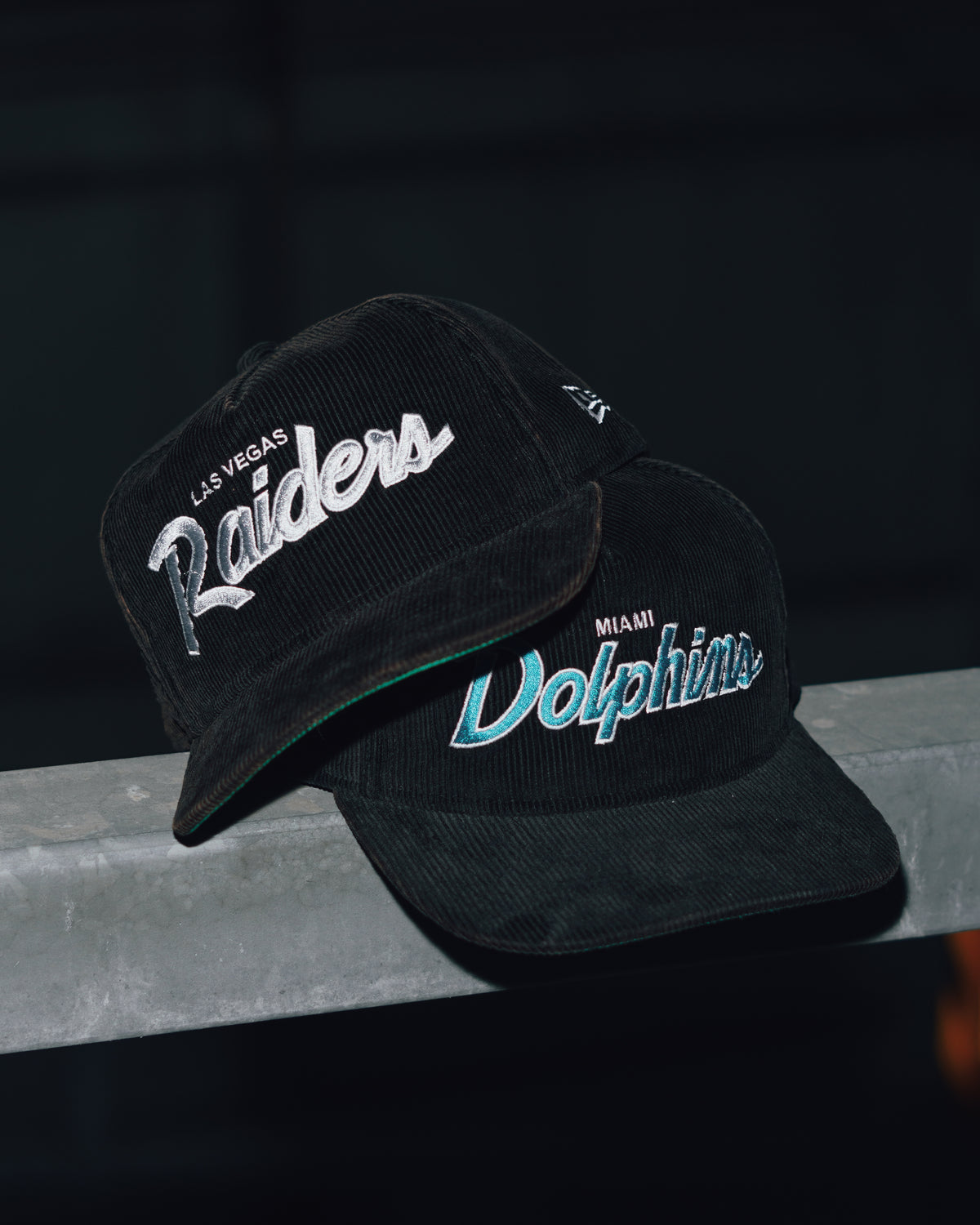 Miami Dolphins & Las Vegas Raiders “Wash Black” Snapback