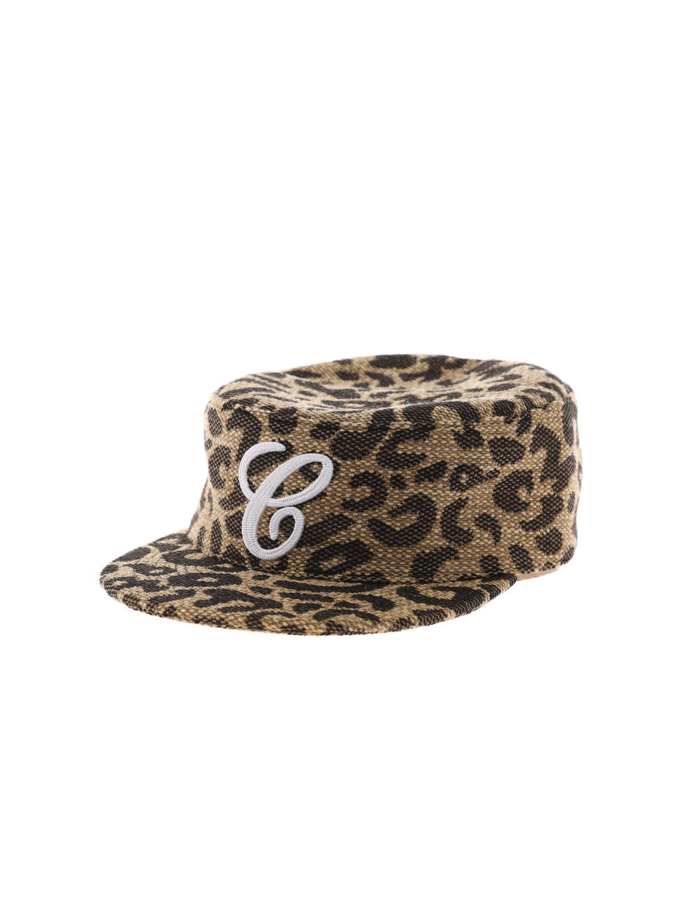 Weave Leopard Print Brimmed Baseball Cap (Pillbox Cap) 