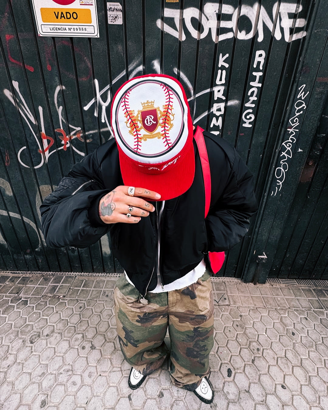 Flat Top Embroidered Corduroy Patchwork Baseball Cap