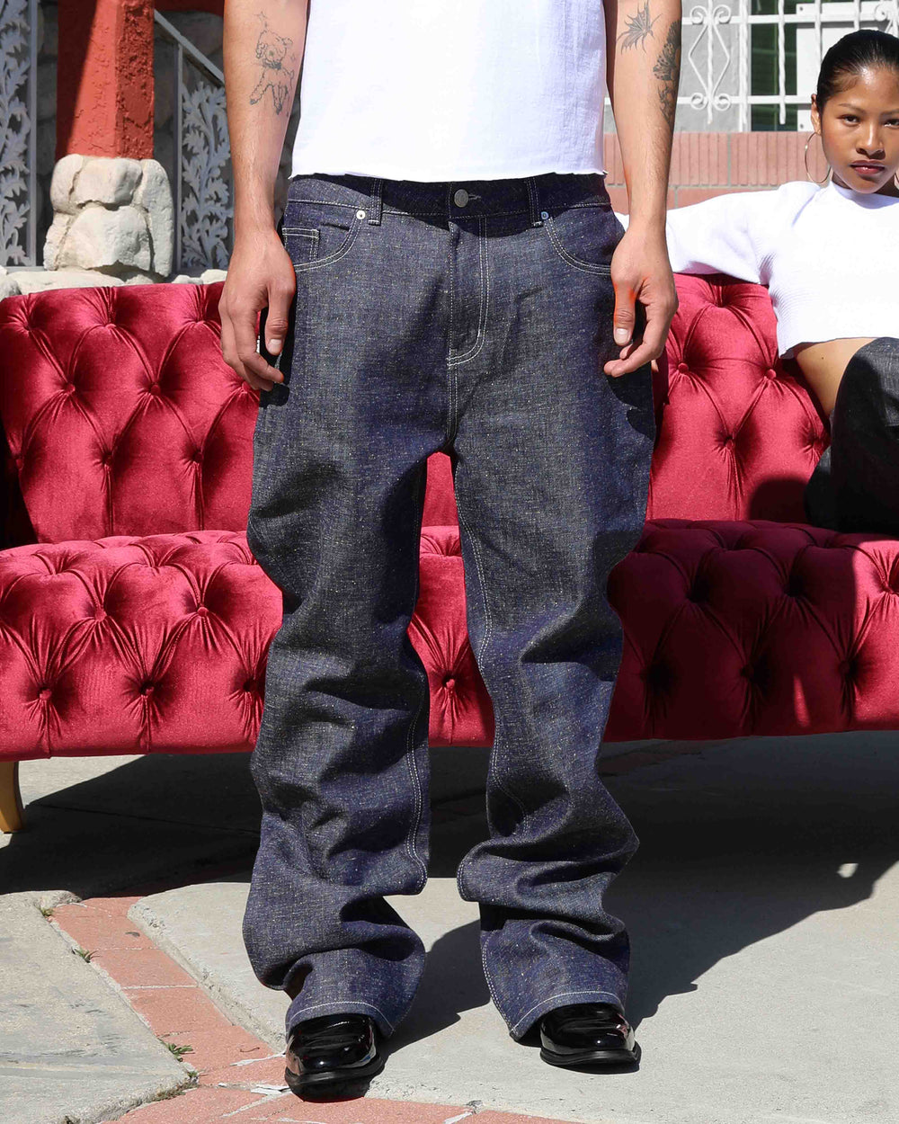 Nep Flared Denim Pant