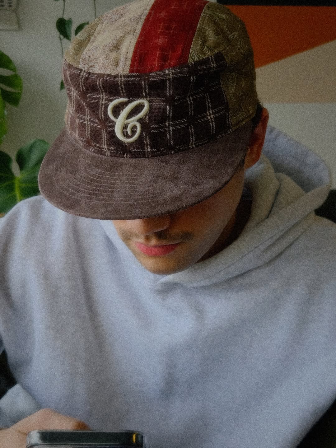 Vintage Patchwork Flat Top Baseball Cap (Pillbox Cap)