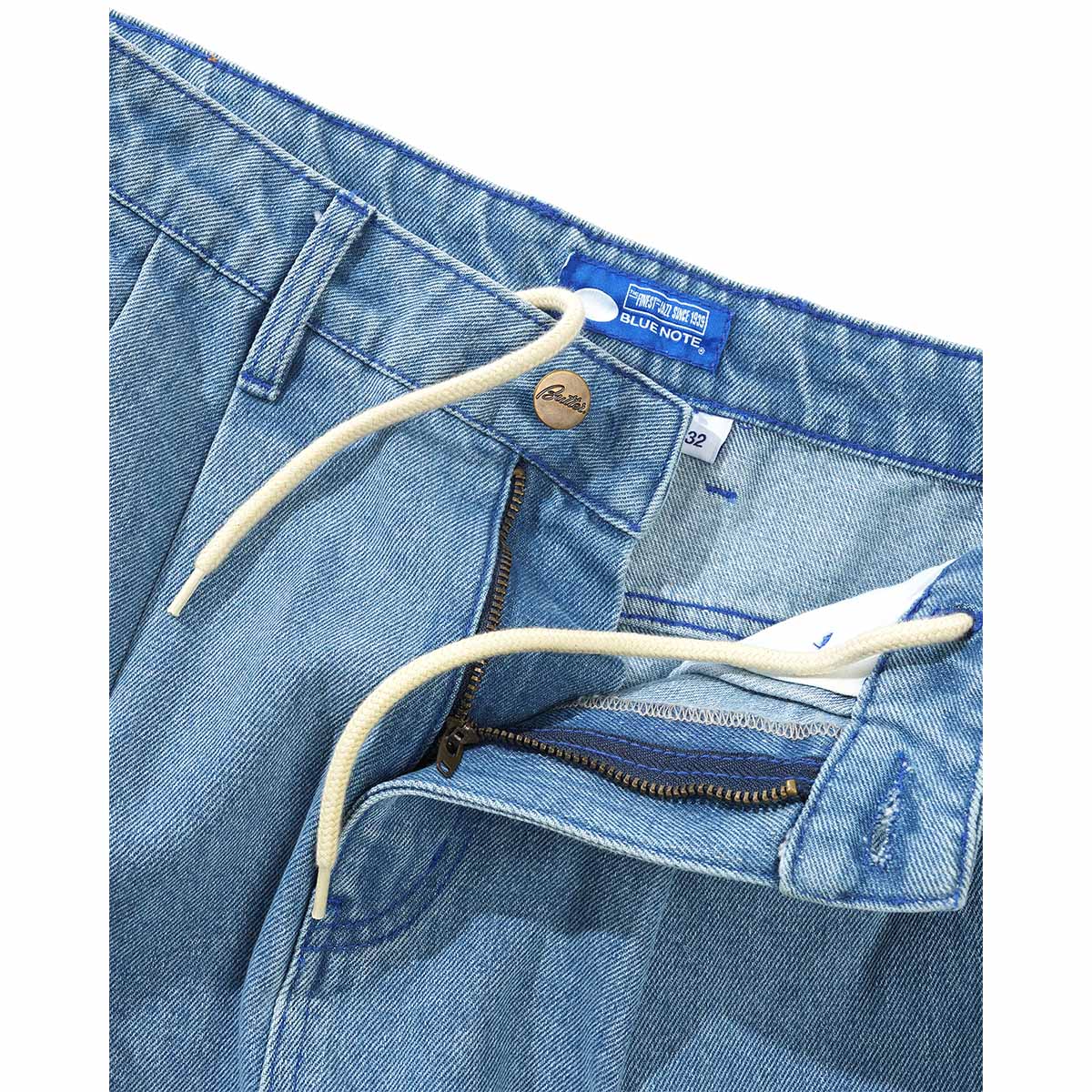 Pleated Denim Jeans