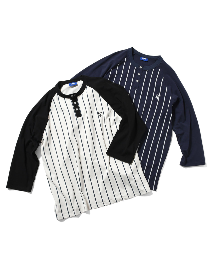 PINSTRIPE RAGLAN SLEEVE TEE