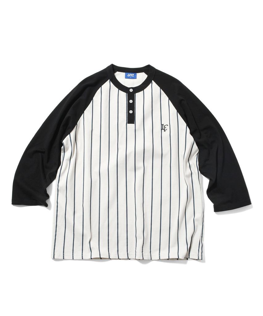 PINSTRIPE RAGLAN SLEEVE TEE
