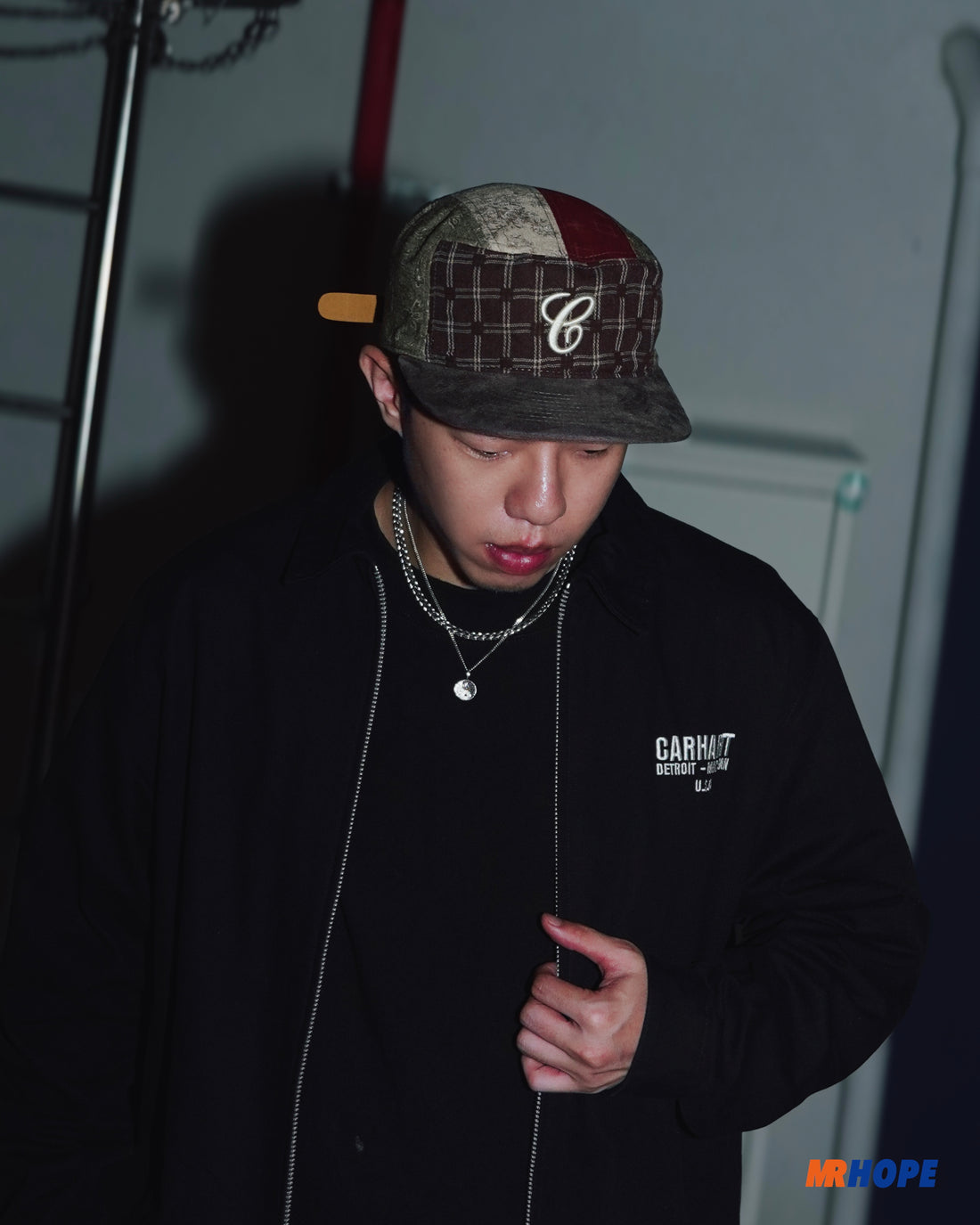 Vintage Patchwork Flat Top Baseball Cap （Pillbox Cap)