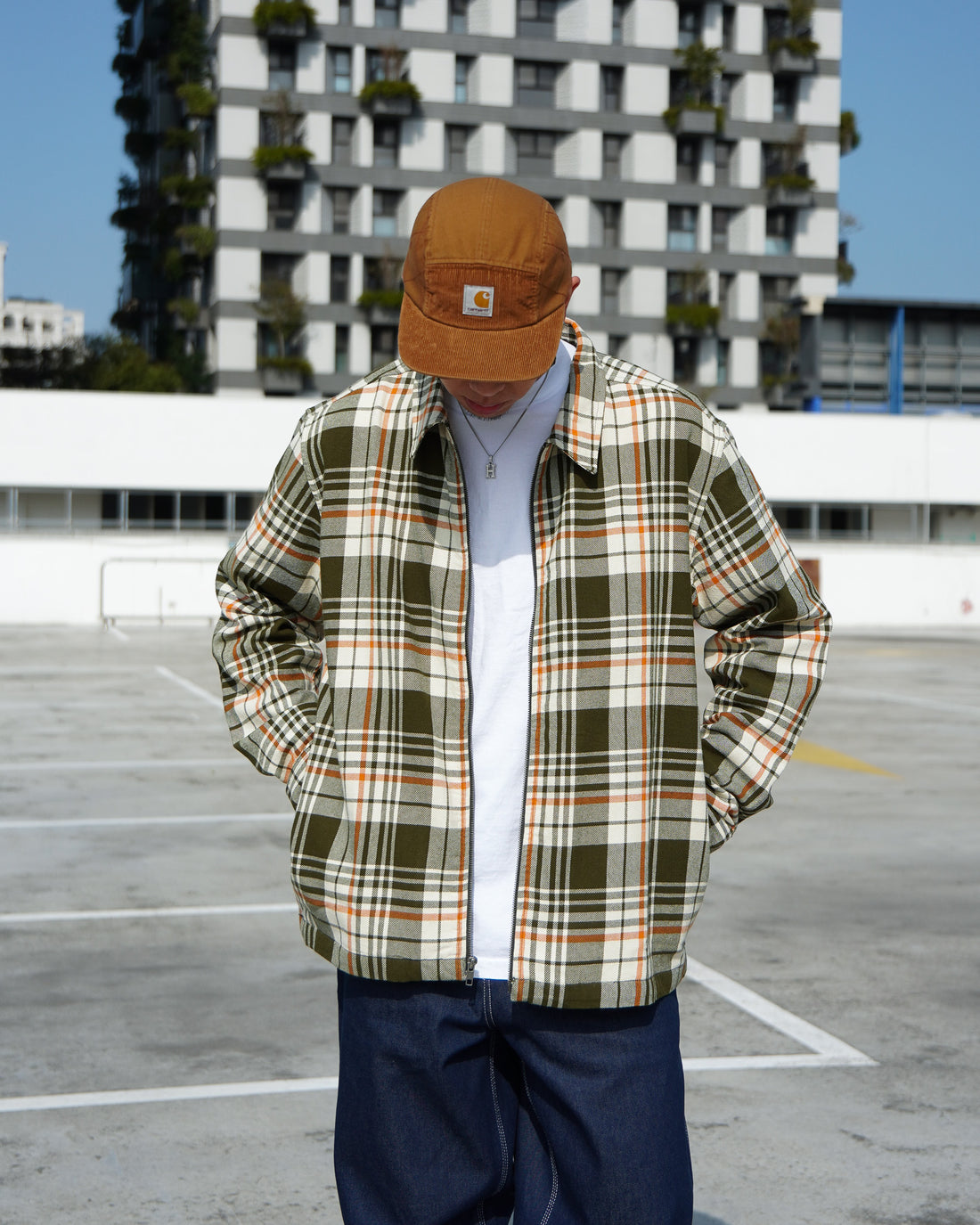 Plaid Twill Zip Shirt