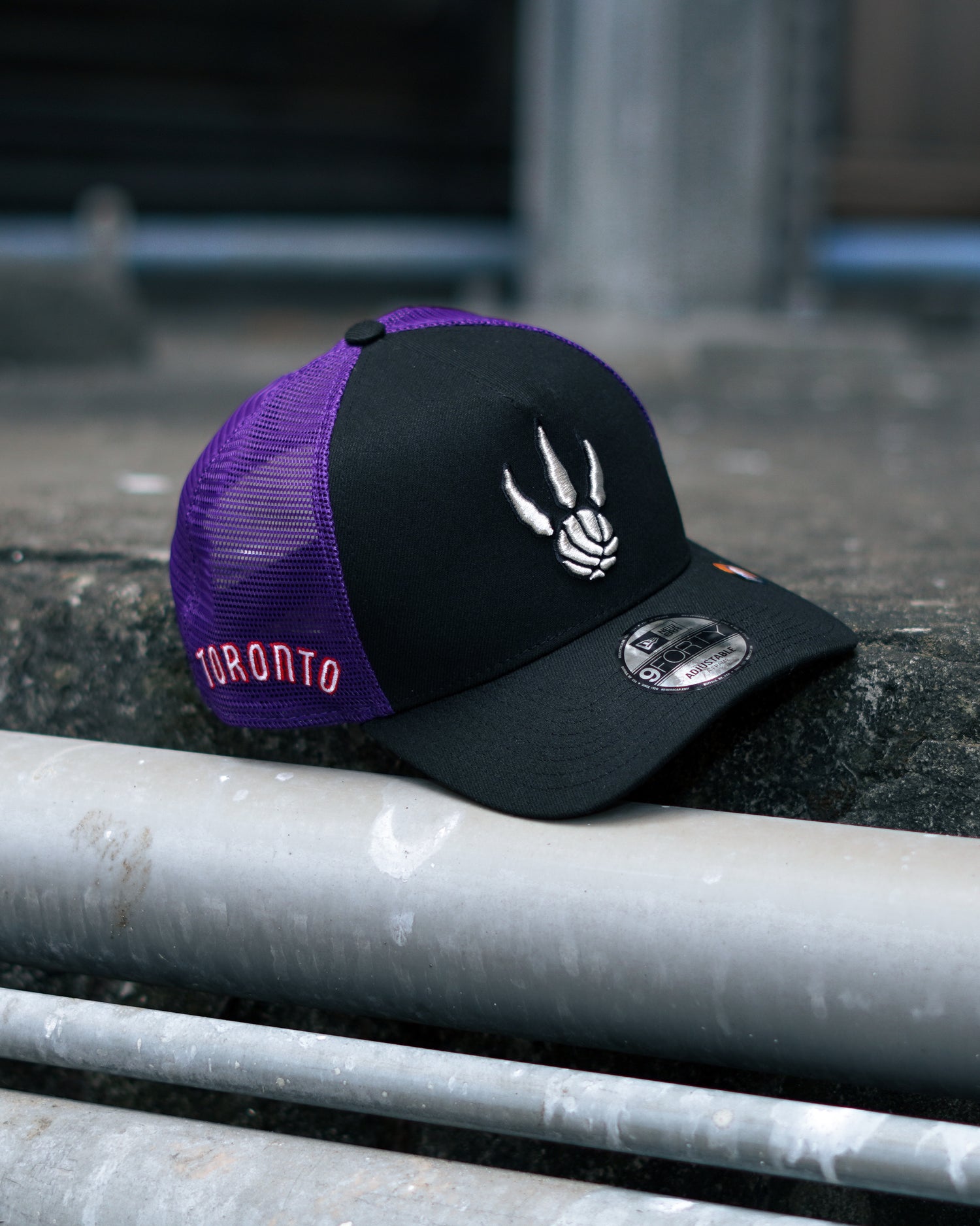 Toronto Raptors Black Edition 9FORTY “A Frame” Trucker Hat