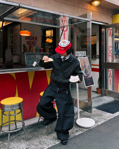 Flat Top Embroidered Corduroy Patchwork Baseball Cap