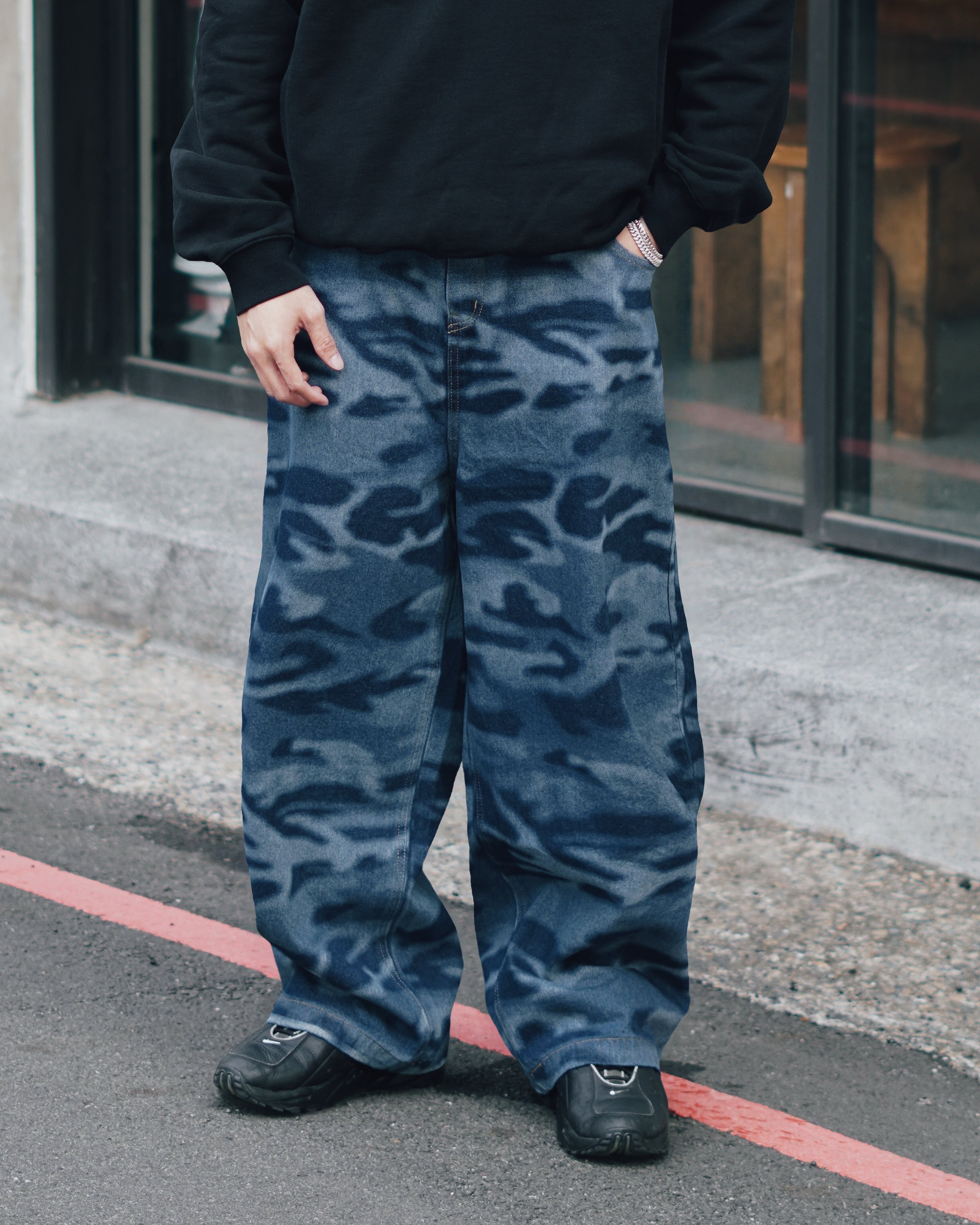 Balloon Denim Pants-CAMO