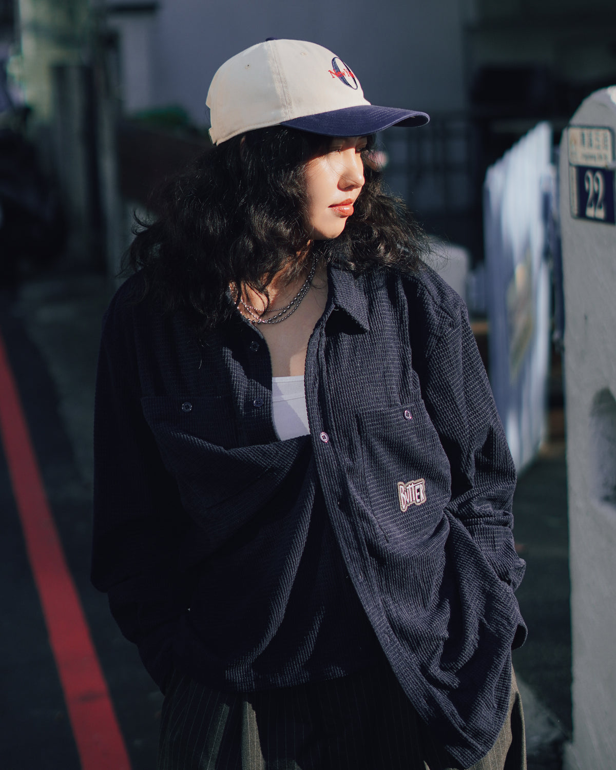 Grid Cord Overshirt