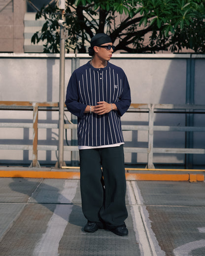 PINSTRIPE RAGLAN SLEEVE TEE