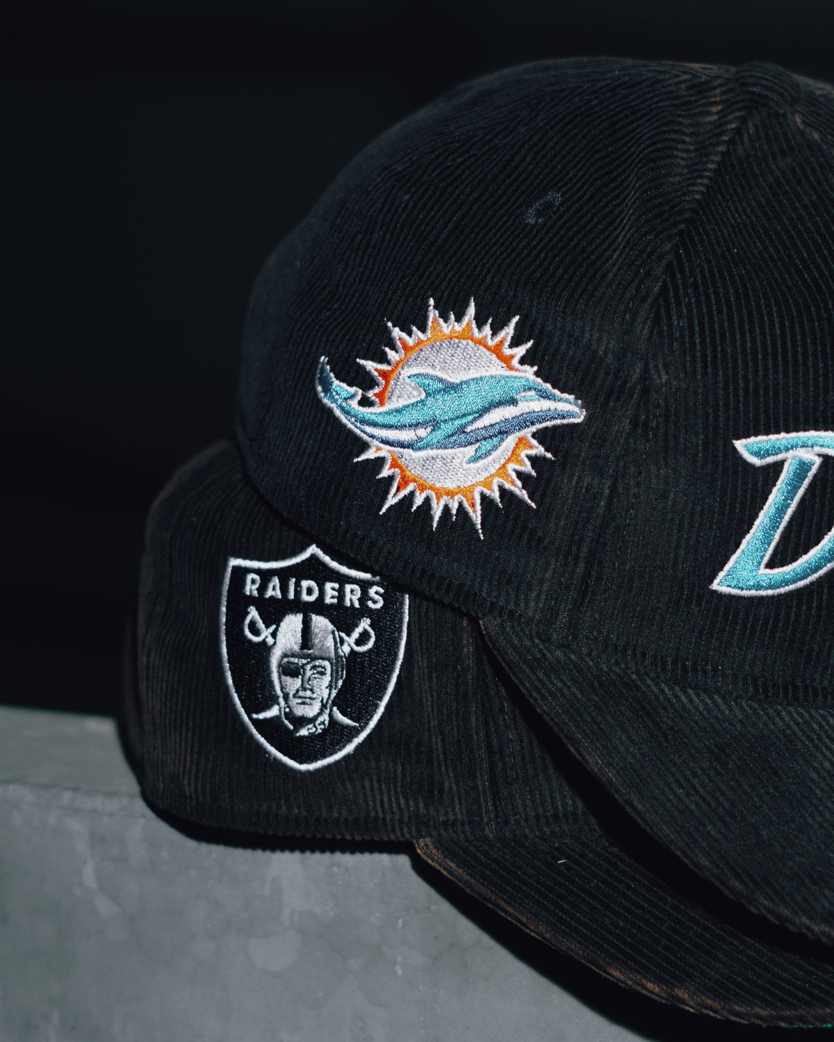Miami Dolphins &amp; Las Vegas Raiders “Wash Black” Snapback