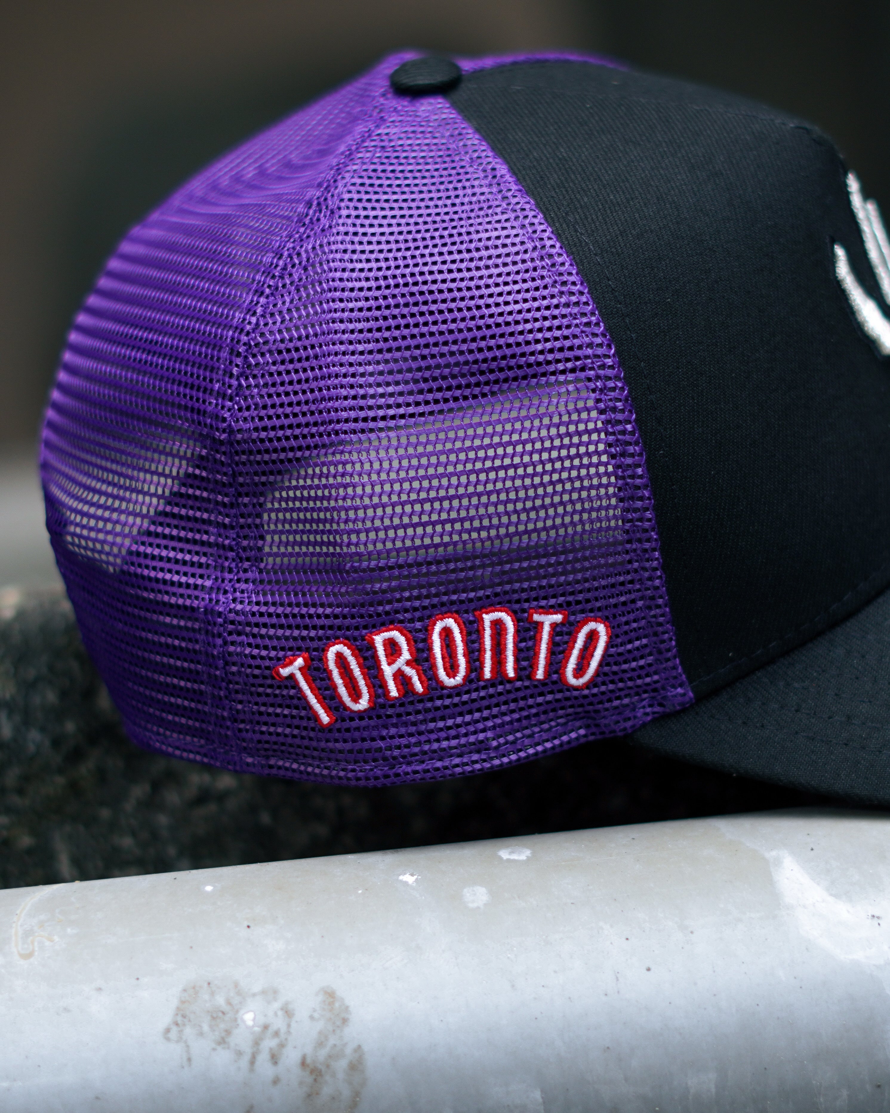 Toronto Raptors Black Edition 9FORTY “A Frame” Trucker Hat