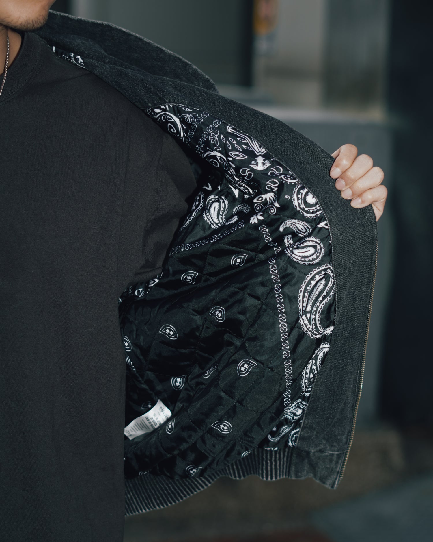 Hooded Denim Bomber