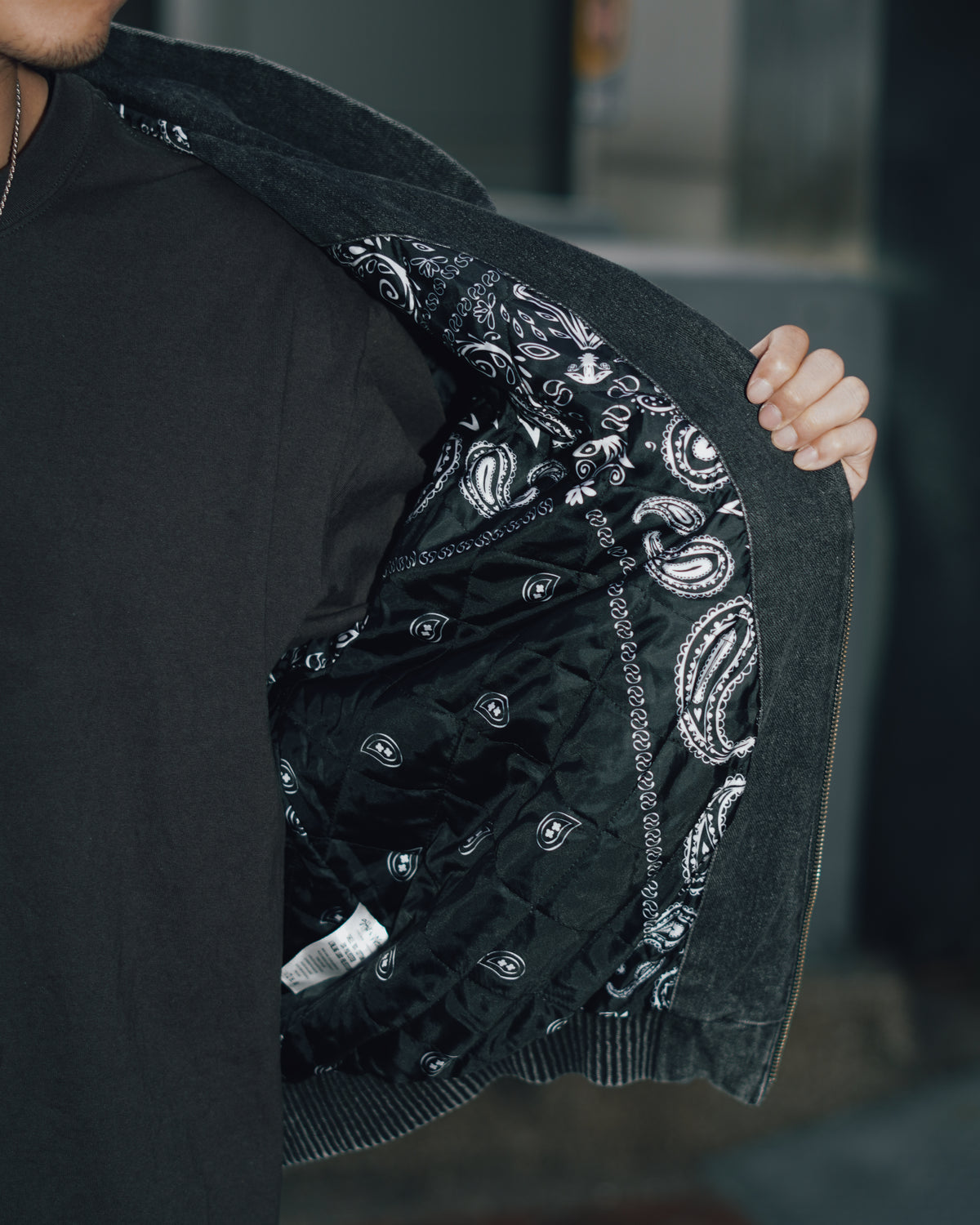 Hooded Denim Bomber