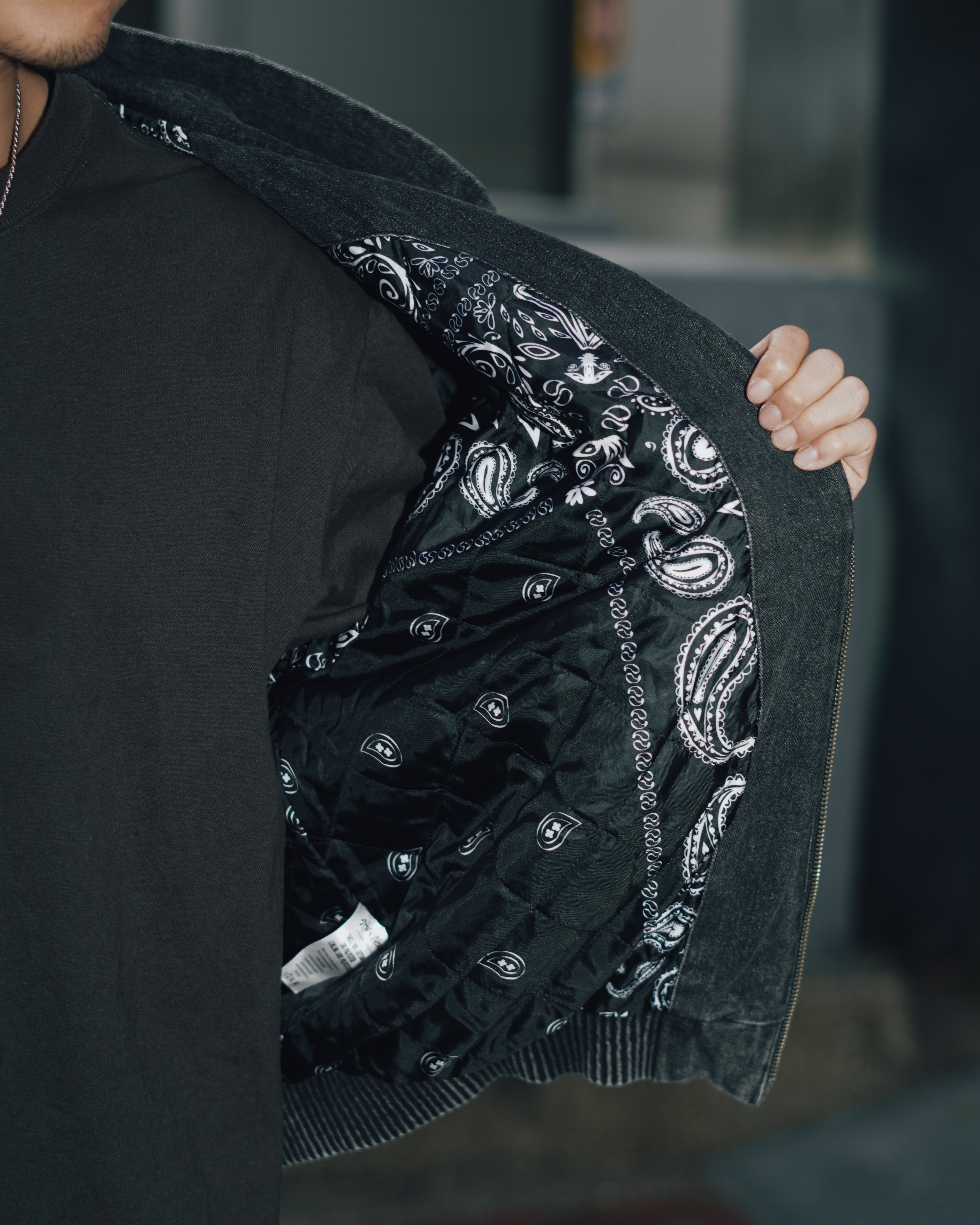 Hooded Denim Bomber
