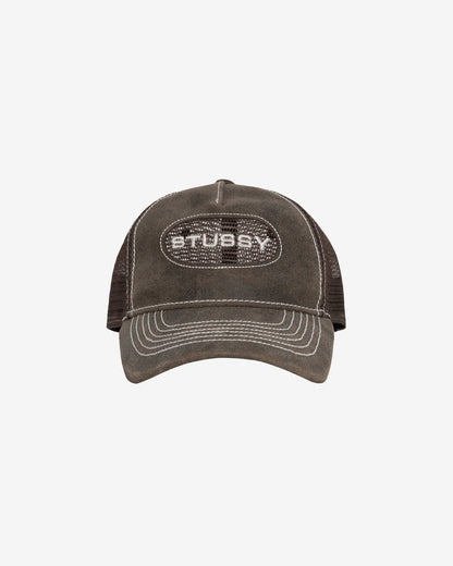 CUT OUT LEATHER TRUCKER CAP