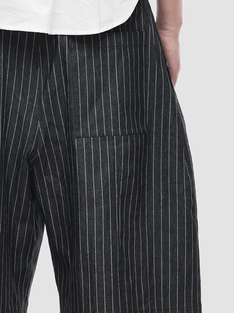 Wide-Leg Double Pleated Shorts