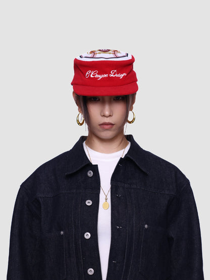 Flat Top Embroidered Corduroy Patchwork Baseball Cap