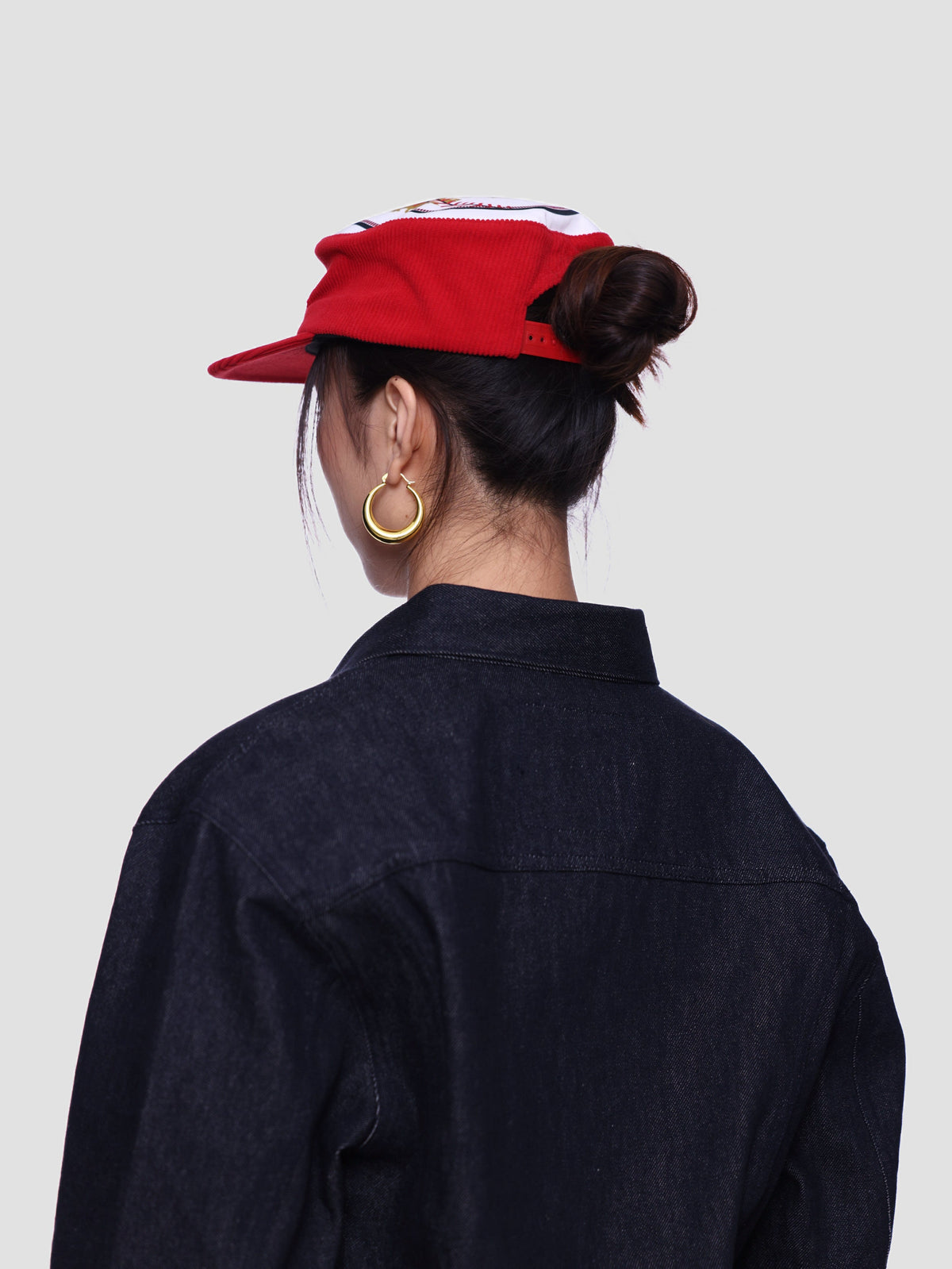 Flat Top Embroidered Corduroy Patchwork Baseball Cap