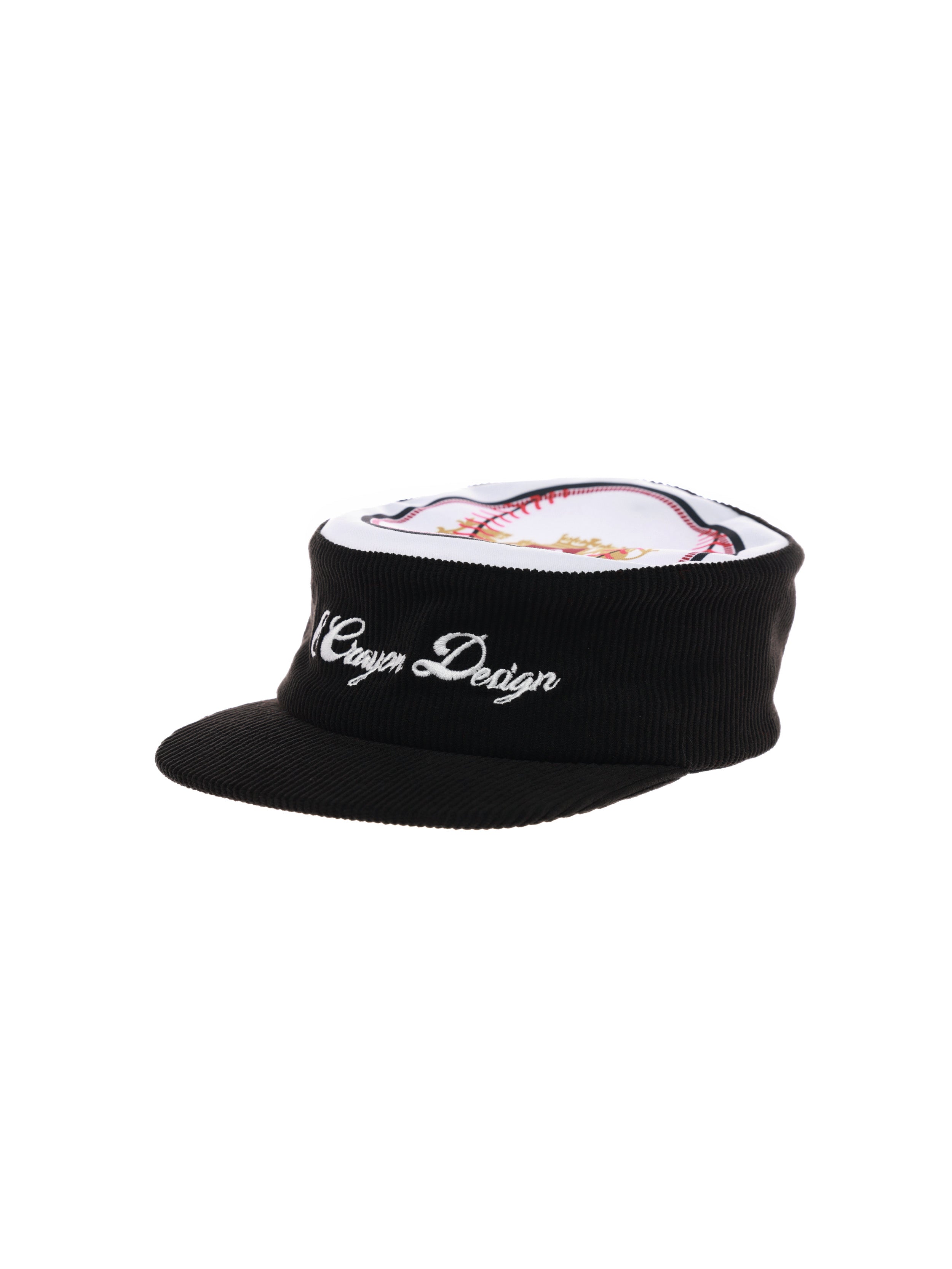 Flat Top Embroidered Corduroy Patchwork Baseball Cap