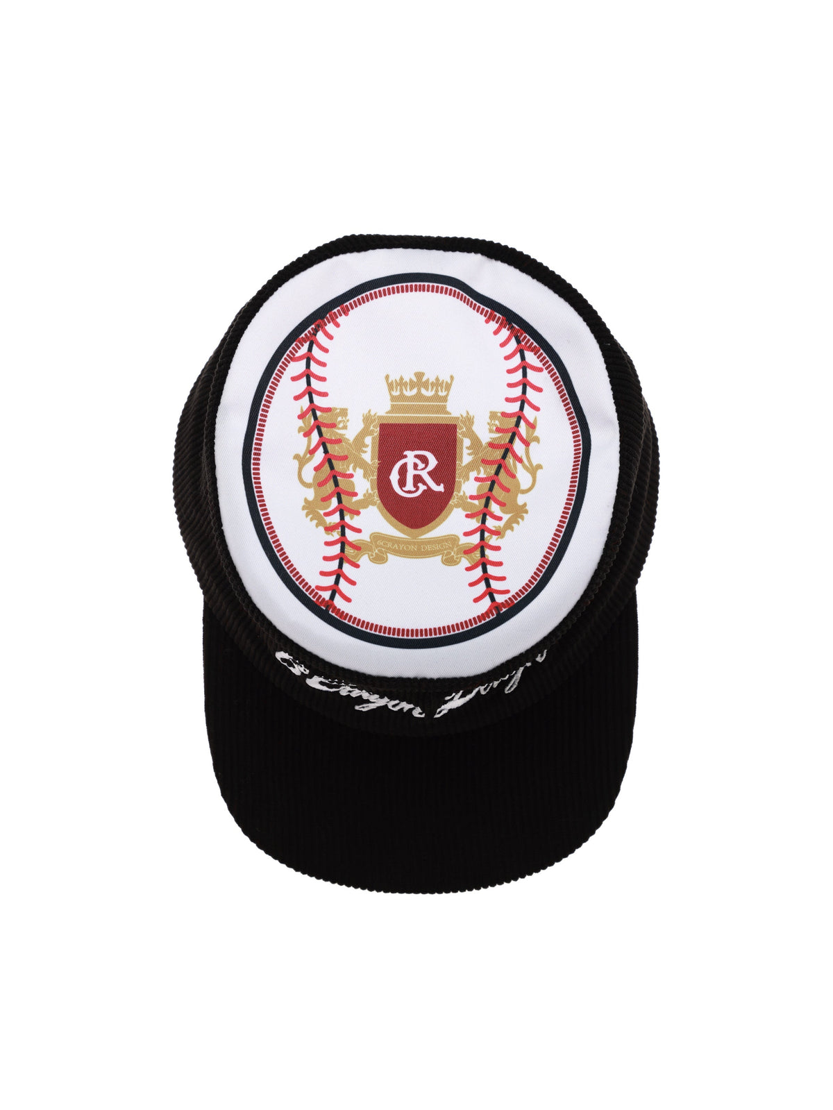 Flat Top Embroidered Corduroy Patchwork Baseball Cap
