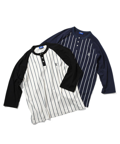 PINSTRIPE RAGLAN SLEEVE TEE