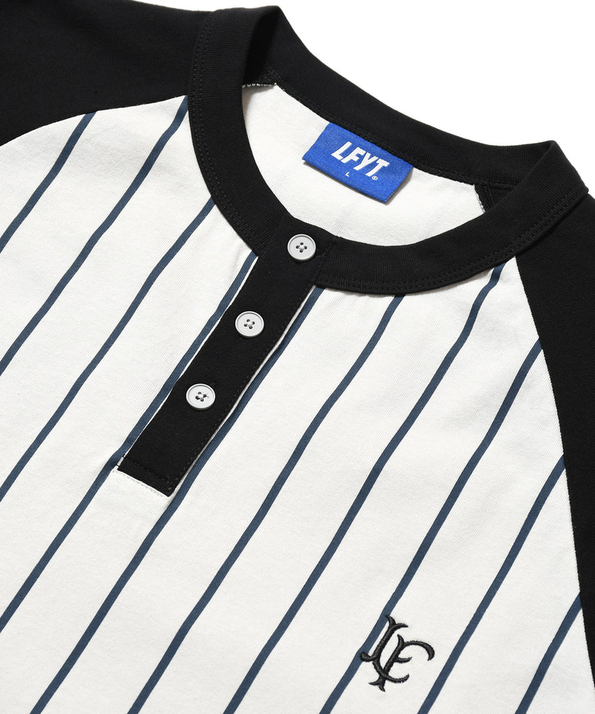 PINSTRIPE RAGLAN SLEEVE TEE