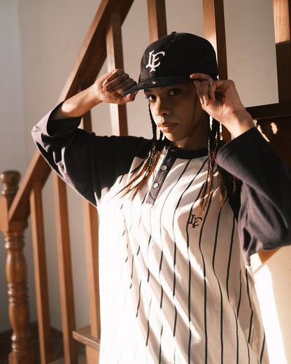PINSTRIPE RAGLAN SLEEVE TEE