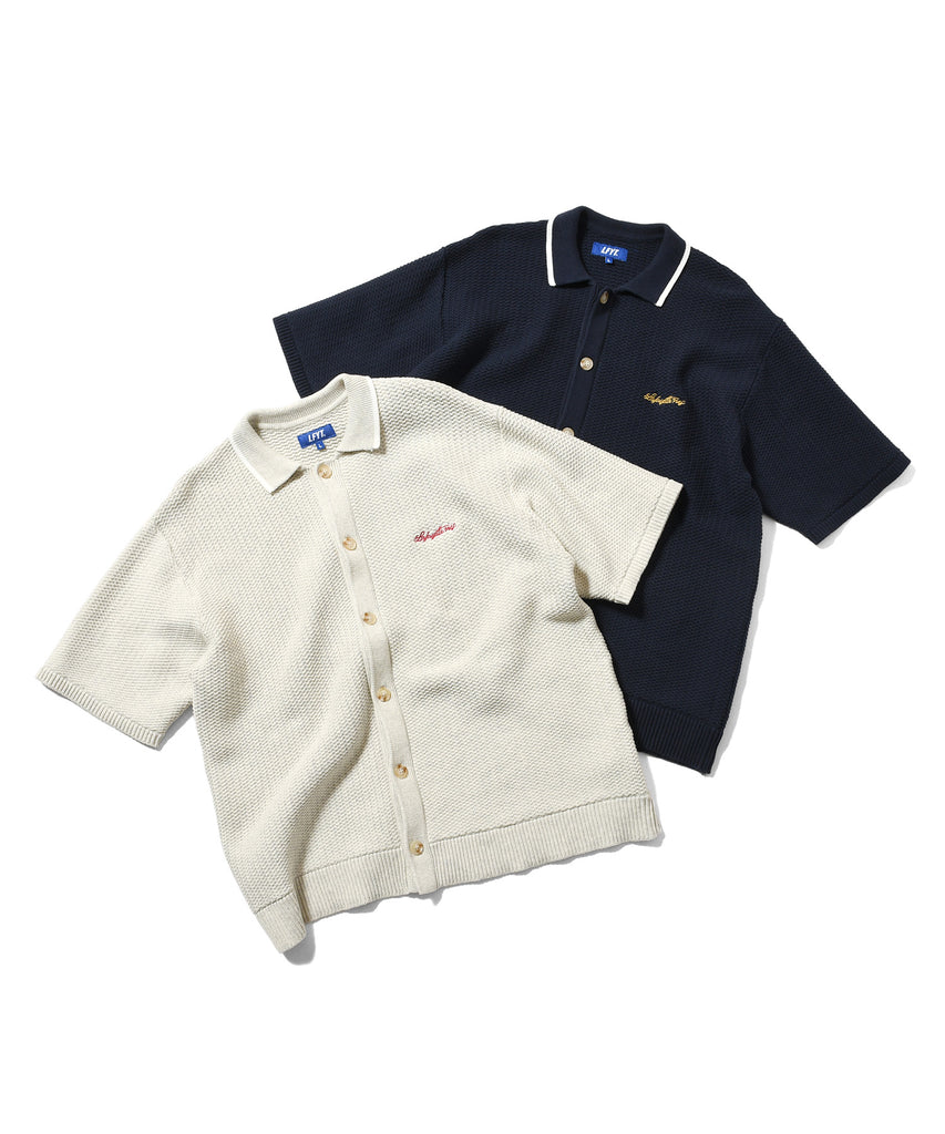 RAVEN PATTERN SUMMER KNIT SHIRT