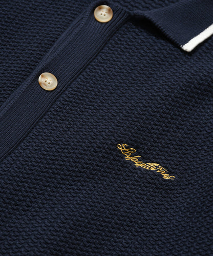 RAVEN PATTERN SUMMER KNIT SHIRT