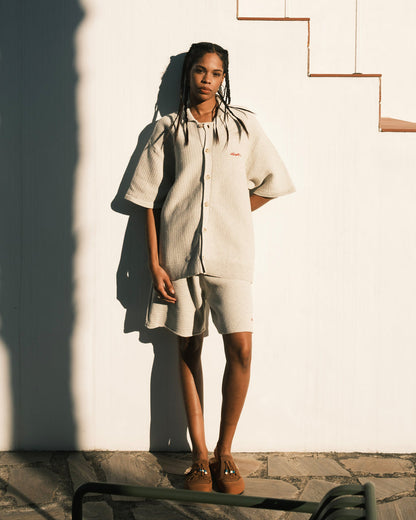 RAVEN PATTERN SUMMER KNIT SHIRT