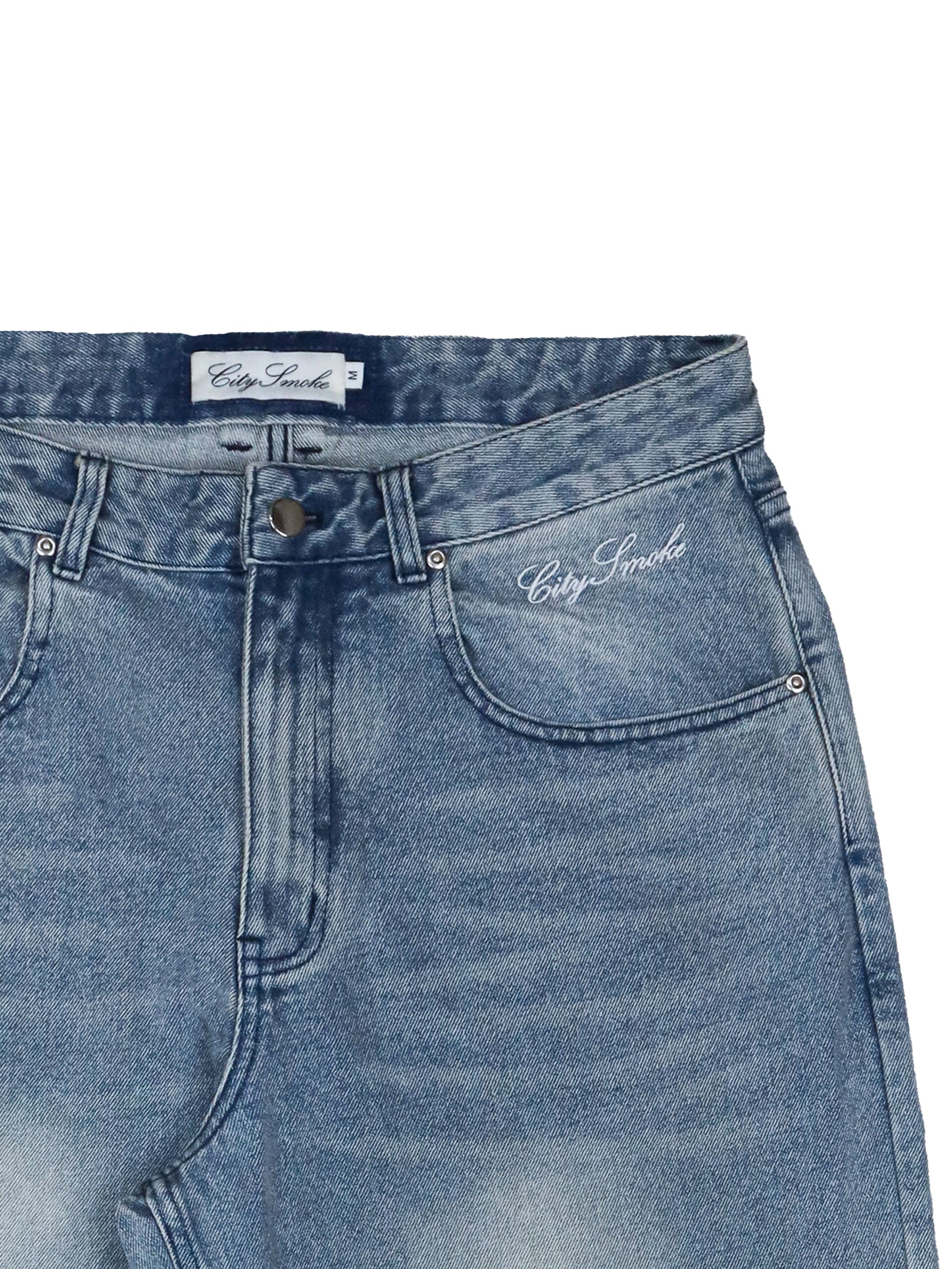 WASHED DENIM JEANS