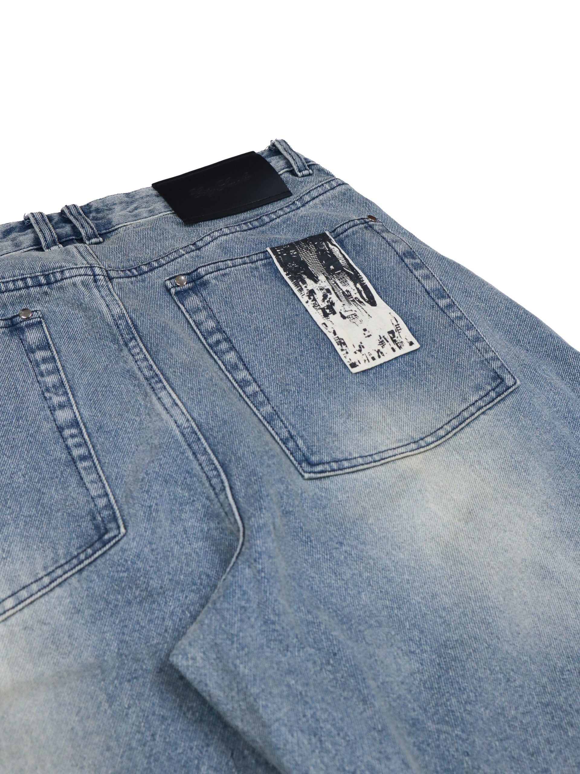 WASHED DENIM JEANS