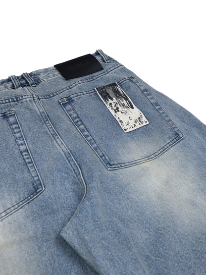 WASHED DENIM JEANS