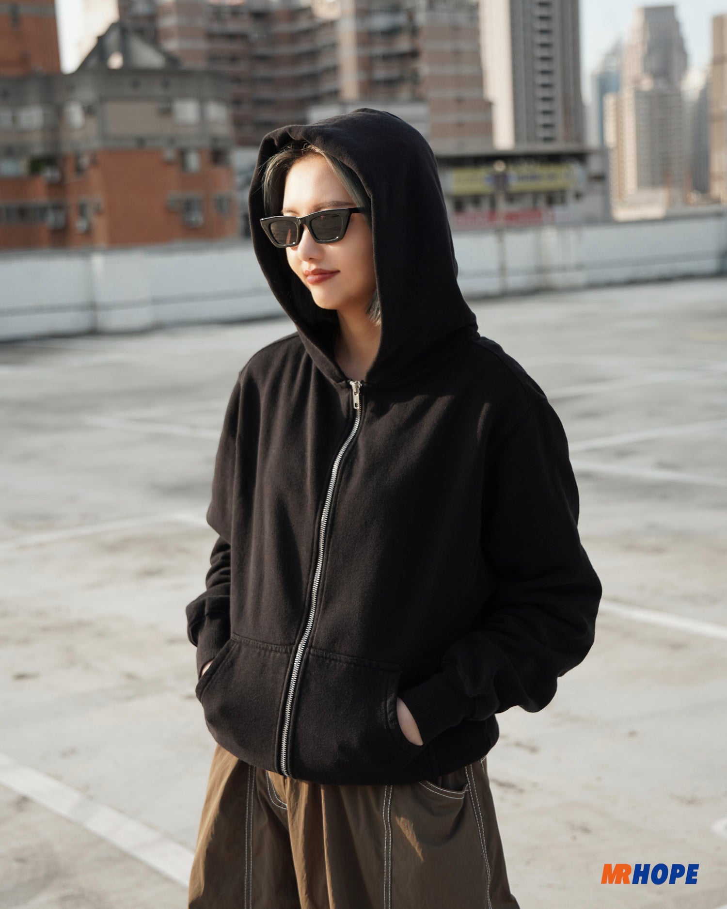 Shaka Wear Two Zipper Jacket Garment Dye Double Zipper Hoodie