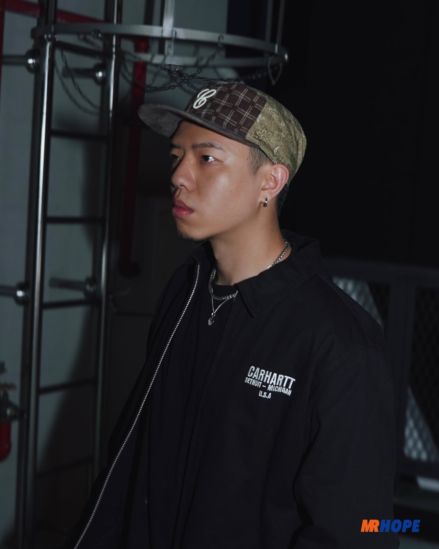 Vintage Patchwork Flat Top Baseball Cap （Pillbox Cap)