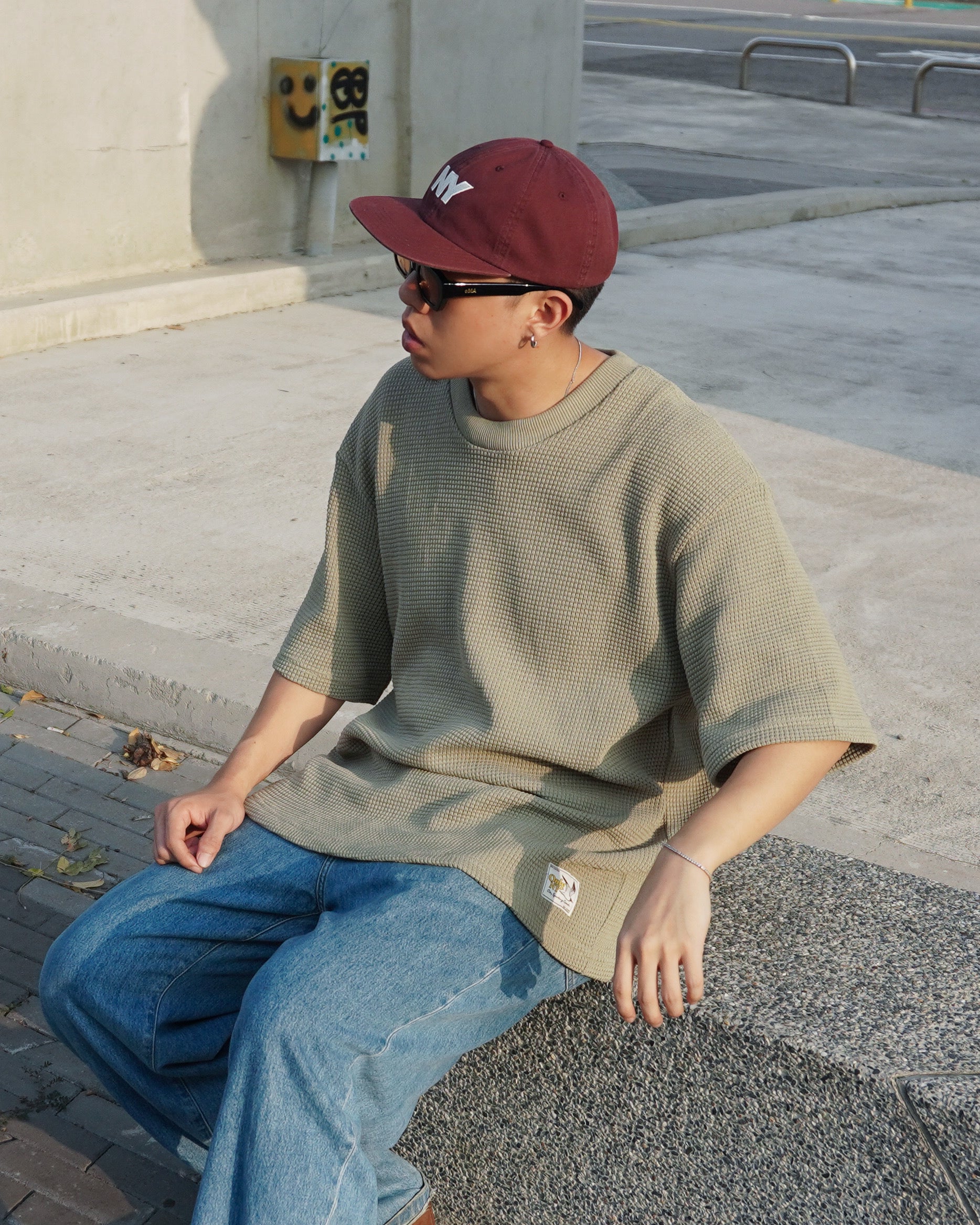 Oversized Waffle Knit Tee