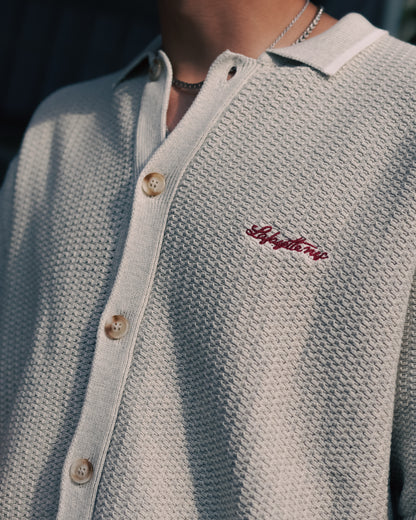 RAVEN PATTERN SUMMER KNIT SHIRT